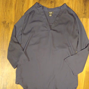 RUE 21 - grey, long sleeve, V-neck, blouse